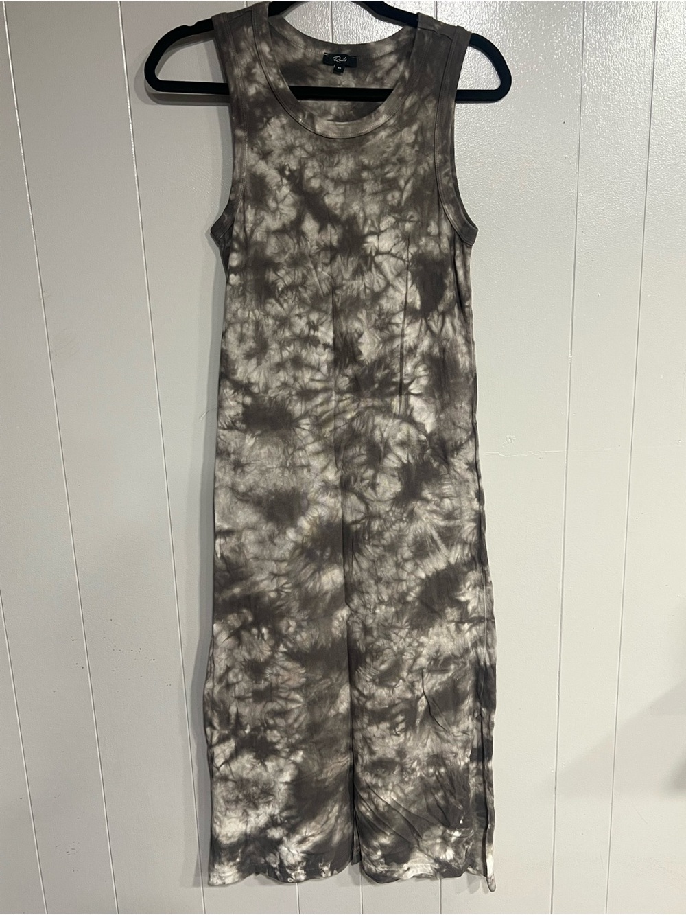 Rails Gray Tie-Dye Sleeveless Maxi Dress XS Side Slit Casual Boho